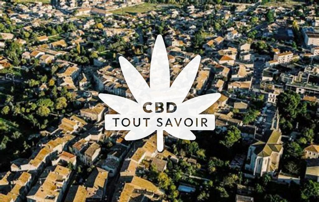 Village à Gigean avec feuille Cannabis CBD