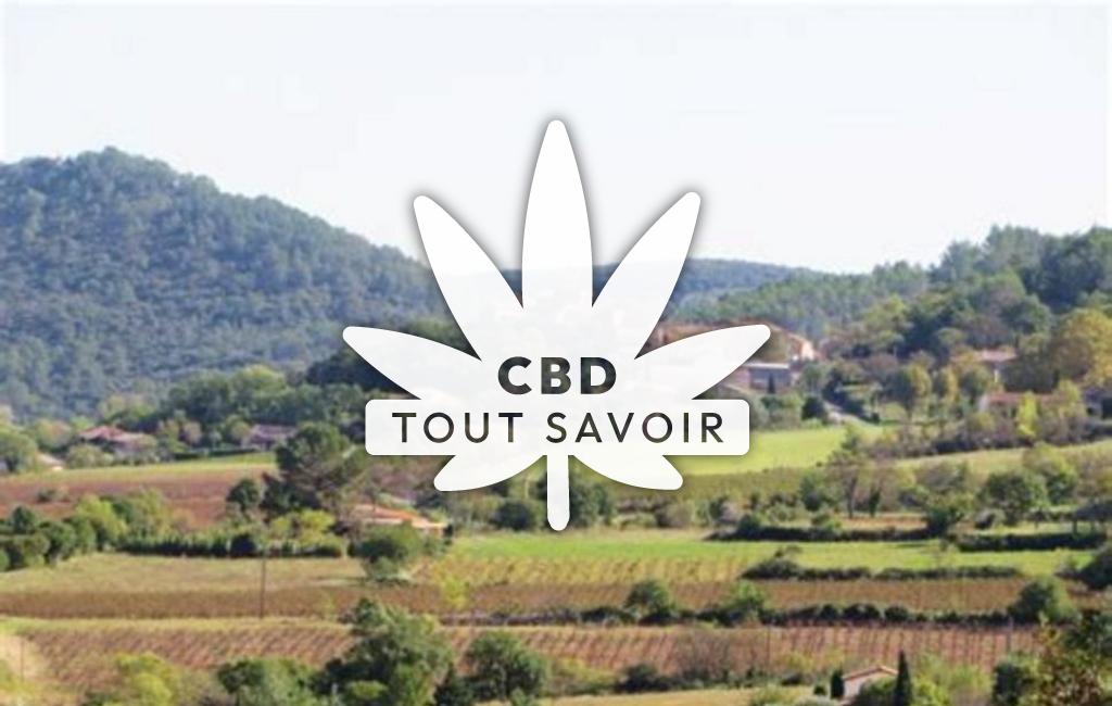 Village à Liausson avec feuille Cannabis CBD