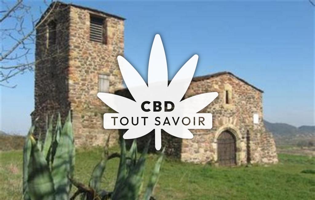 Village à Merifons avec feuille Cannabis CBD