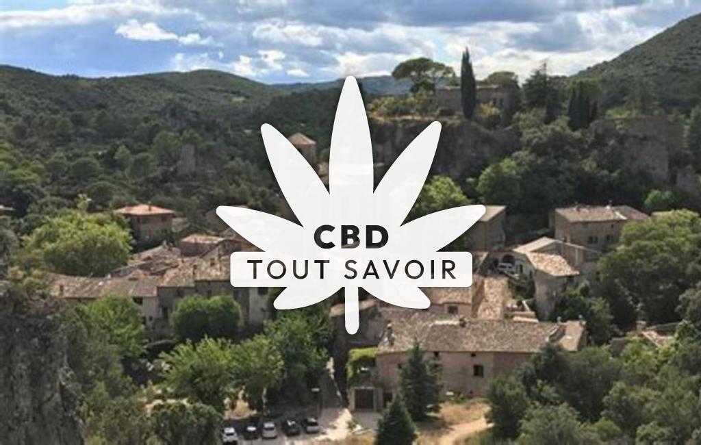 Village à Moureze avec feuille Cannabis CBD