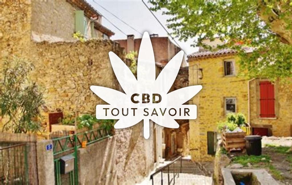 Village à Nebian avec feuille Cannabis CBD