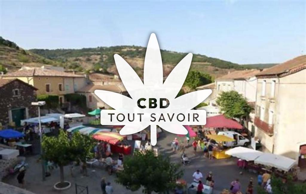 Village à Octon avec feuille Cannabis CBD
