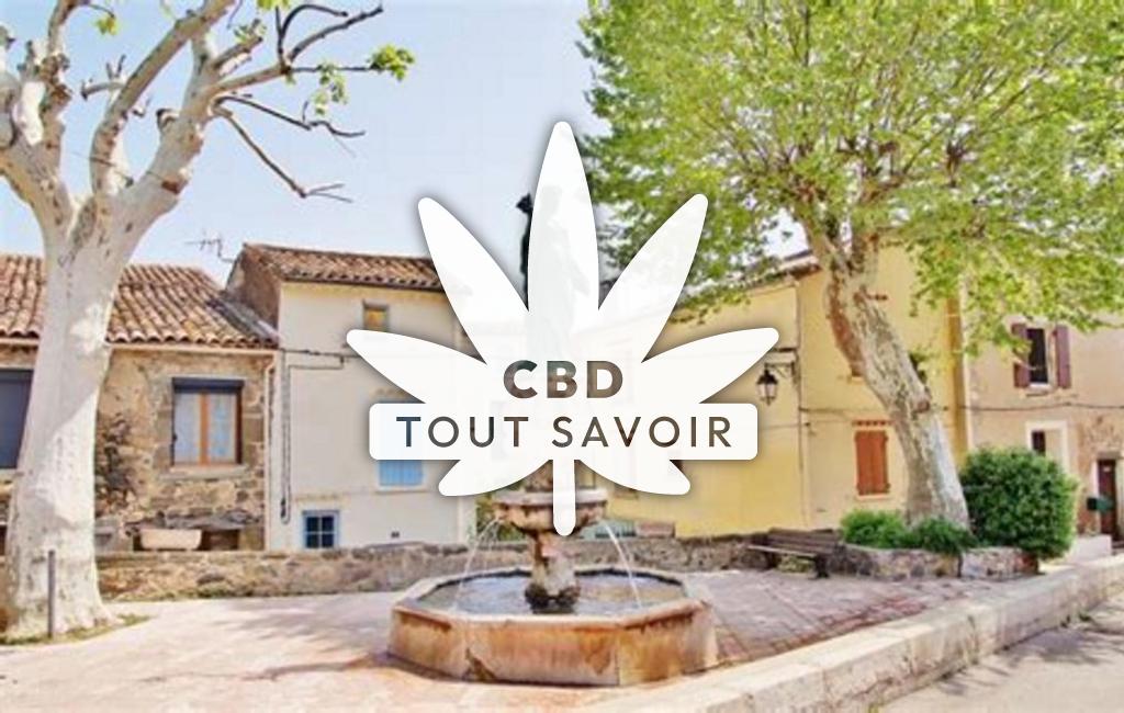 Village à Peret avec feuille Cannabis CBD