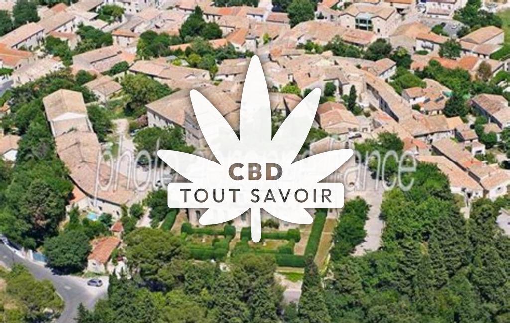 Village à Assas avec feuille Cannabis CBD