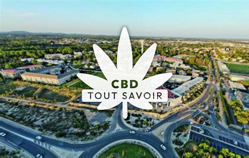 Village à Le-Cres avec feuille Cannabis CBD