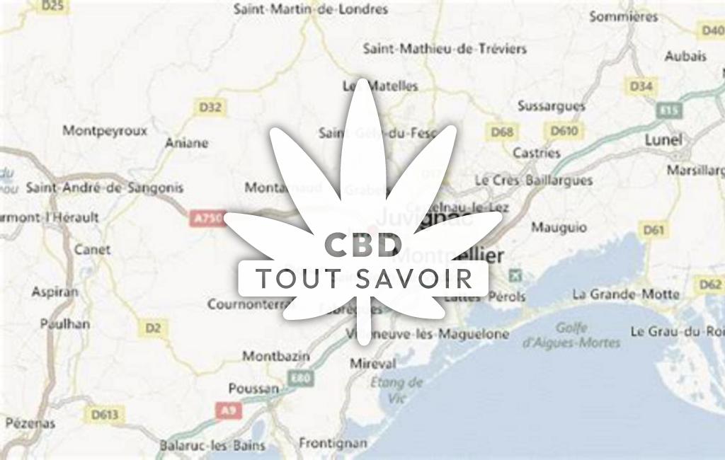 Village à Juvignac avec feuille Cannabis CBD