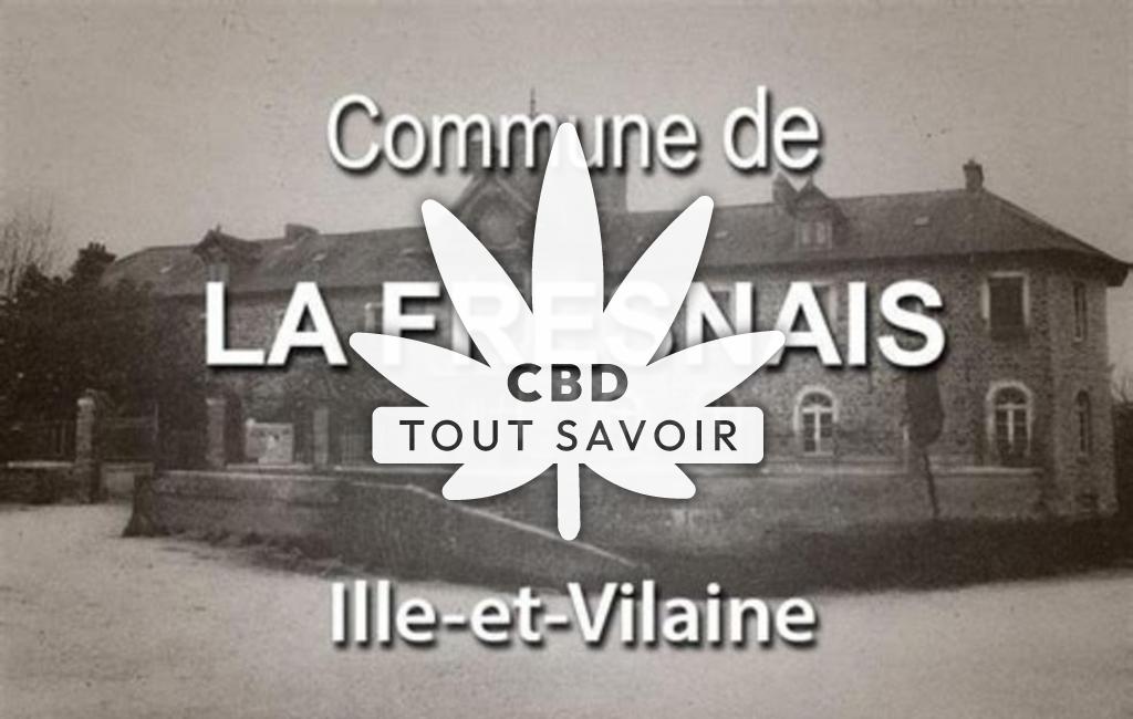 Village à La-Fresnais avec feuille Cannabis CBD