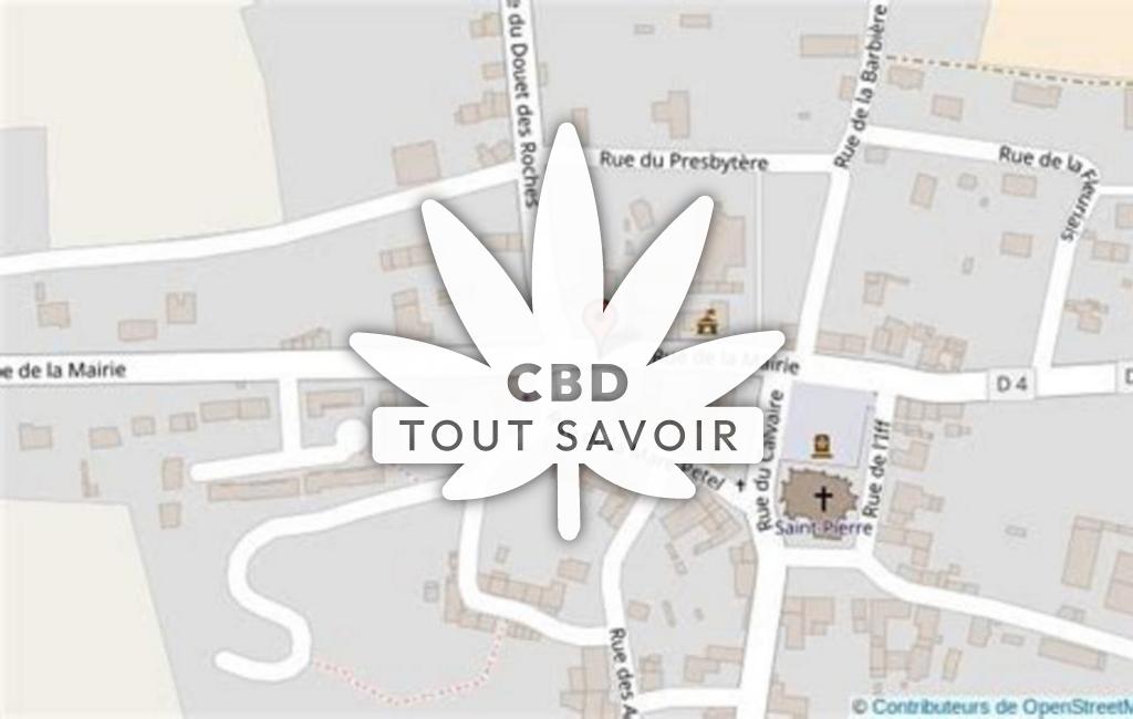 Village à Epiniac avec feuille Cannabis CBD