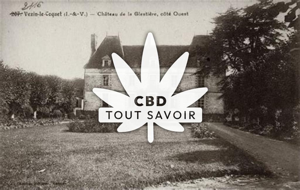 Village à Vezin-le-Coquet avec feuille Cannabis CBD