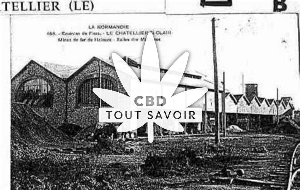 Village à Le-Chatellier avec feuille Cannabis CBD