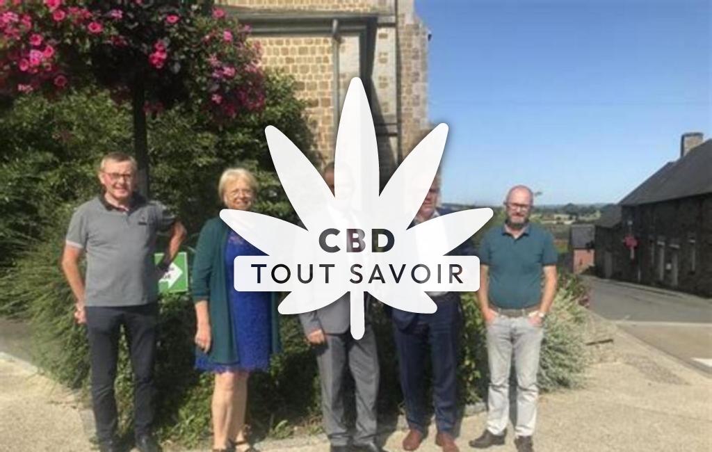 Village à Luitre-Dompierre avec feuille Cannabis CBD