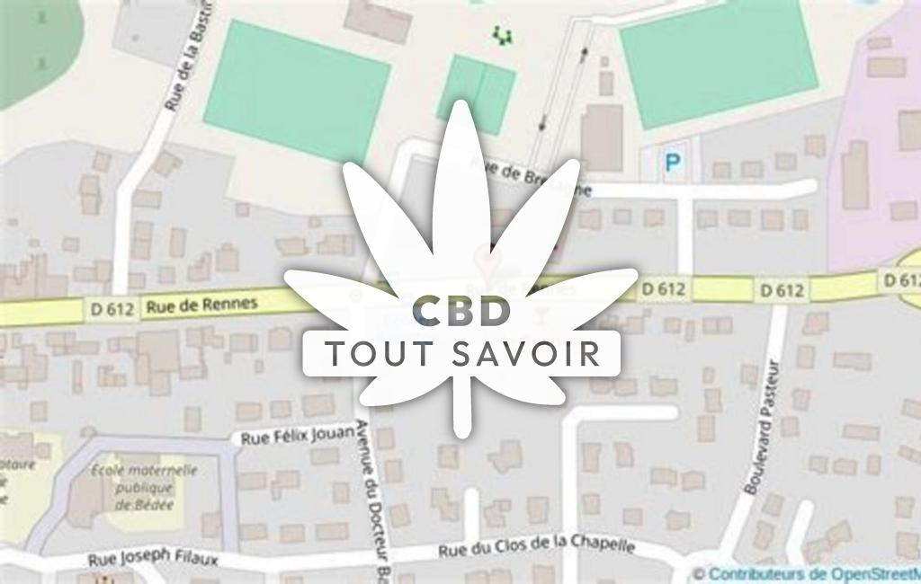 Village à Bedee avec feuille Cannabis CBD