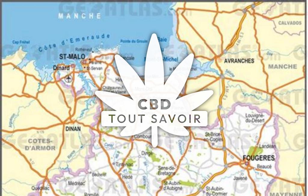 Village à Pleumeleuc avec feuille Cannabis CBD