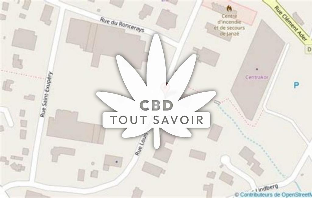 Village à Janze avec feuille Cannabis CBD