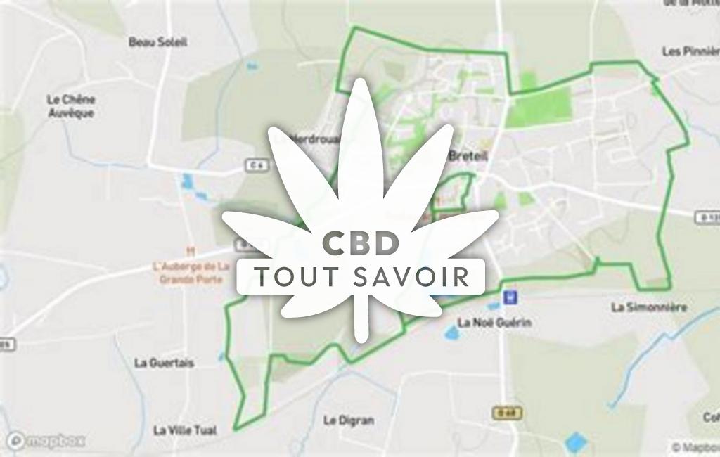 Village à Breteil avec feuille Cannabis CBD