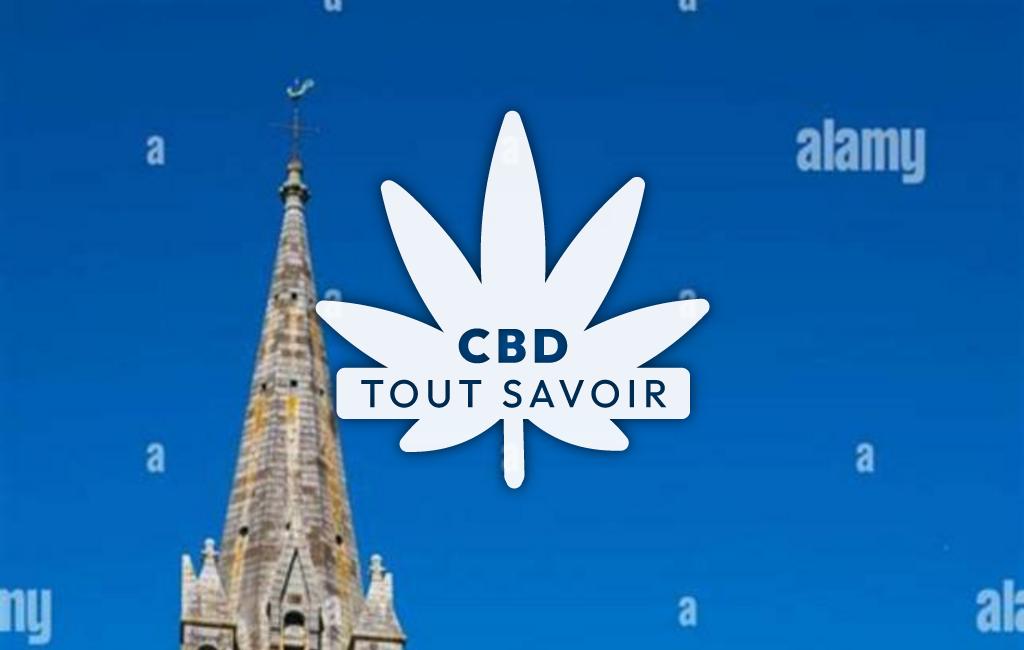 Village à Becherel avec feuille Cannabis CBD
