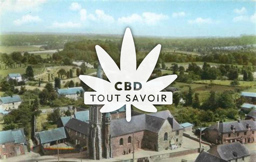 Village à Saint-Pern avec feuille Cannabis CBD