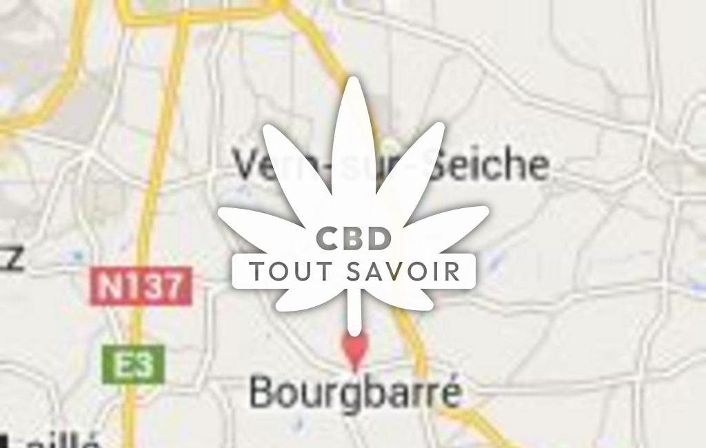 Village à Bourgbarre avec feuille Cannabis CBD