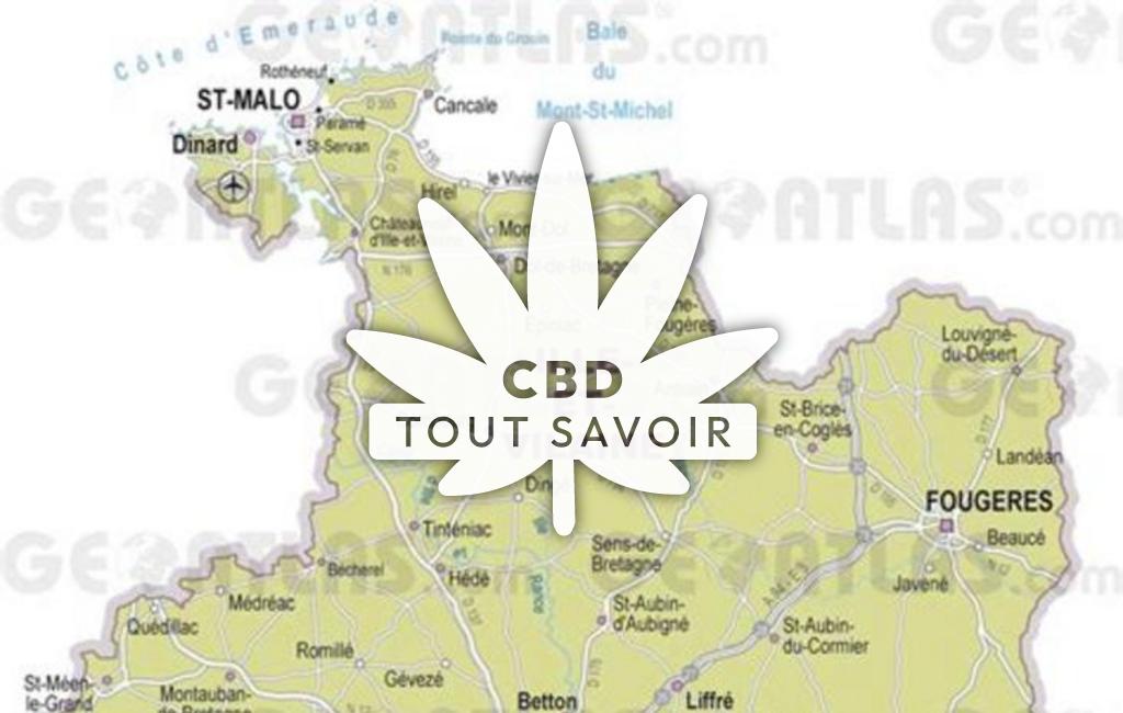 Village à Aubigne avec feuille Cannabis CBD