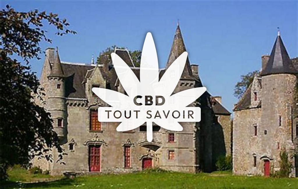 Village à Lanrigan avec feuille Cannabis CBD