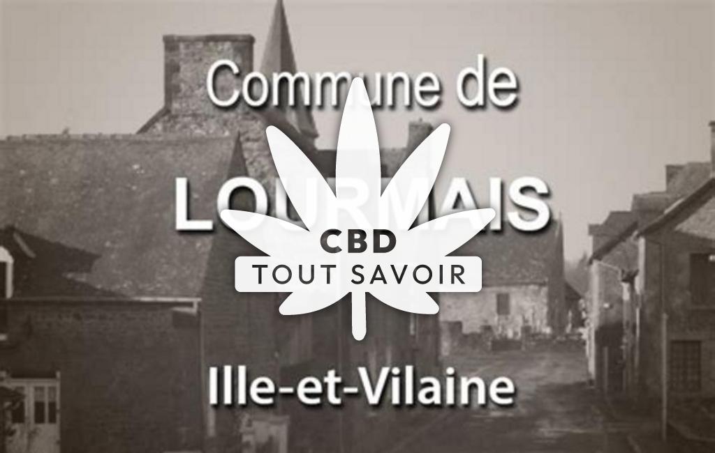 Village à Lourmais avec feuille Cannabis CBD