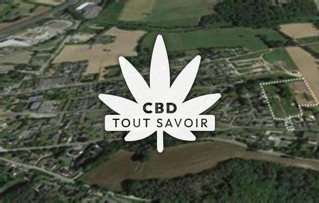 Village à Poligne avec feuille Cannabis CBD