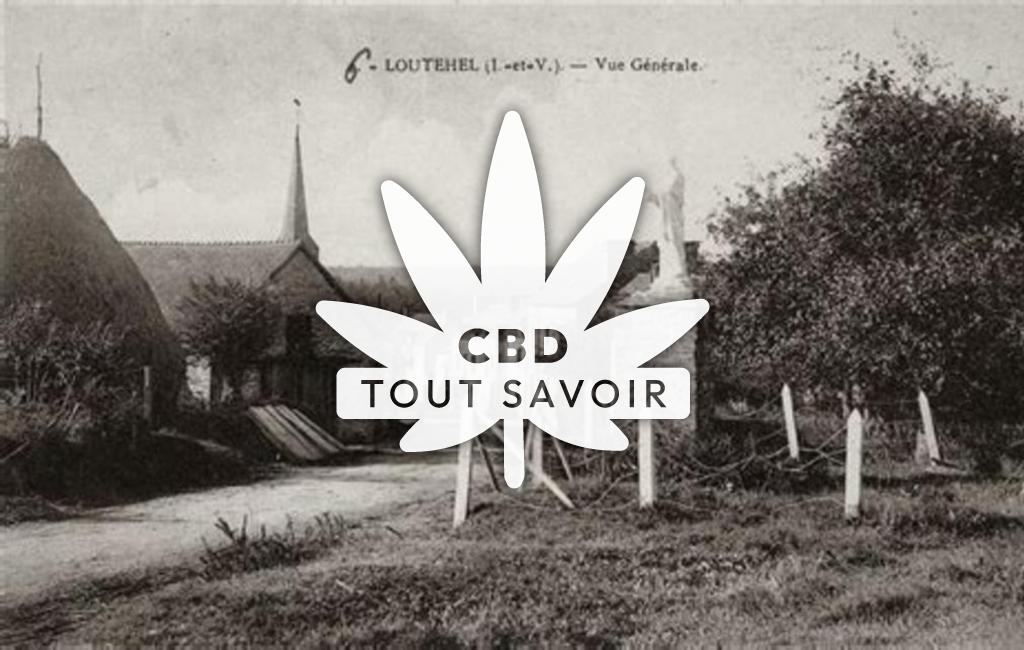 Village à Loutehel avec feuille Cannabis CBD