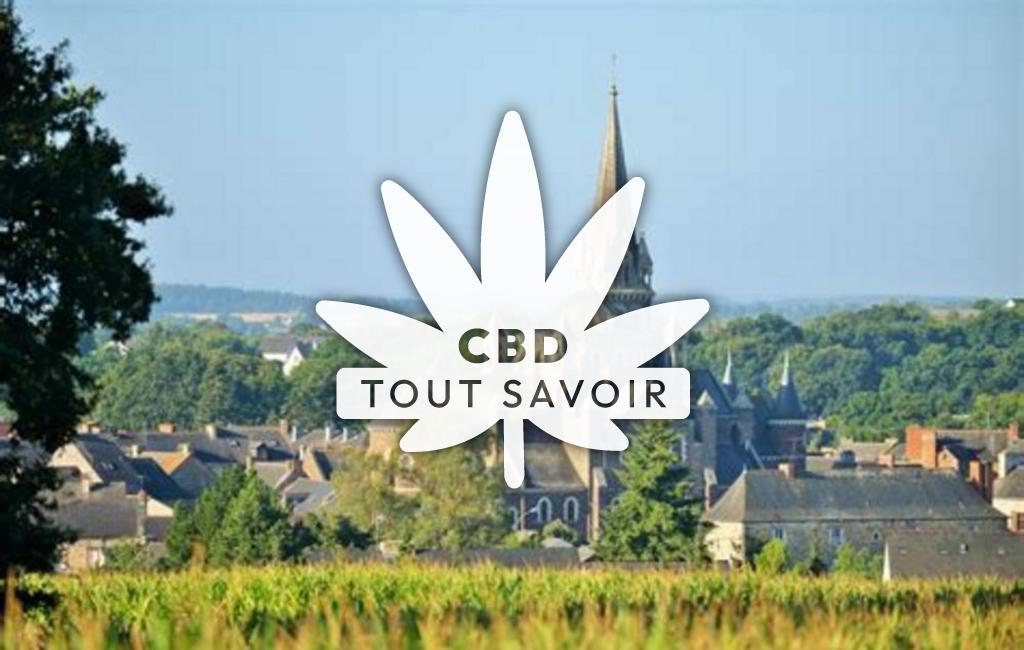 Village à Val-D'Anast avec feuille Cannabis CBD