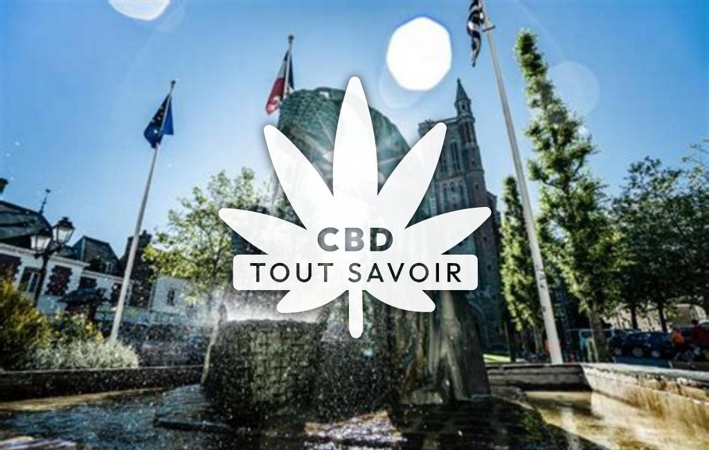 Village à La-Gouesniere avec feuille Cannabis CBD