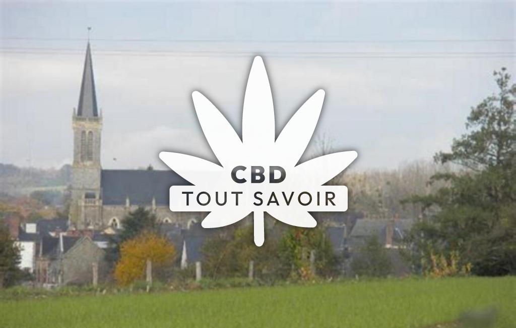 Village à Brielles avec feuille Cannabis CBD