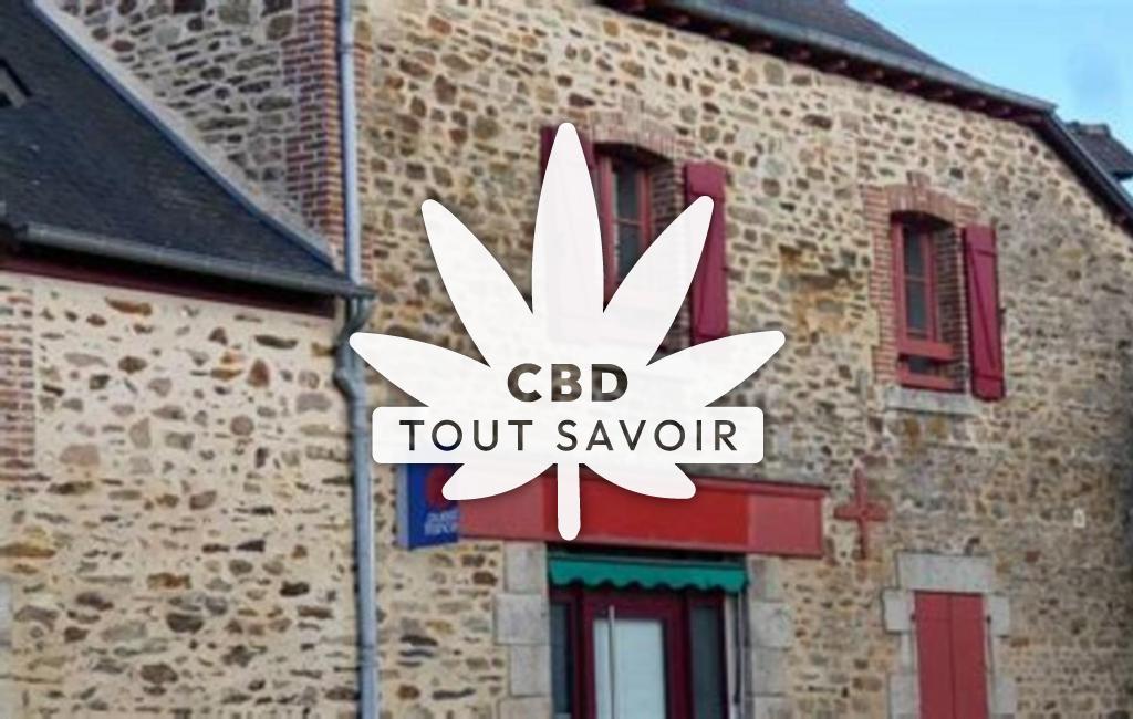 Village à Saint-Germain-du-Pinel avec feuille Cannabis CBD