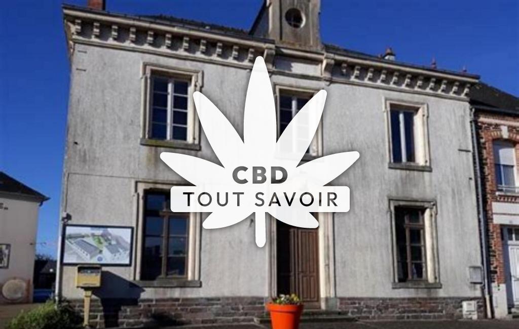 Village à Maxent avec feuille Cannabis CBD