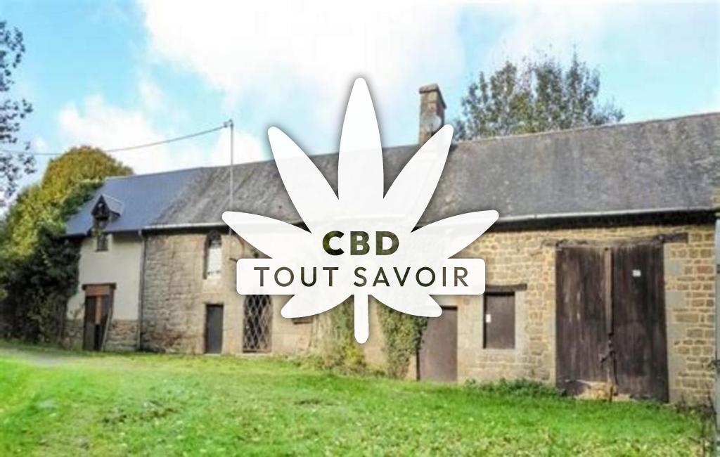 Village à Monthault avec feuille Cannabis CBD