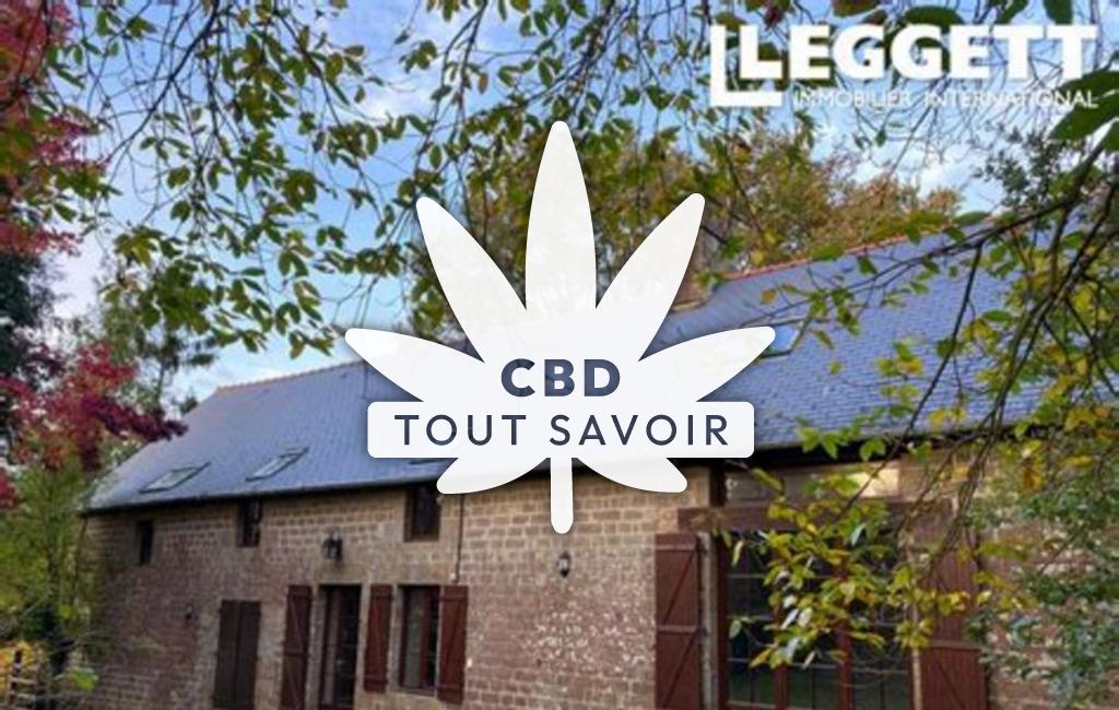 Village à Saint-Georges-de-Reintembault avec feuille Cannabis CBD