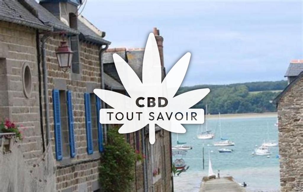 Village à Saint-Suliac avec feuille Cannabis CBD