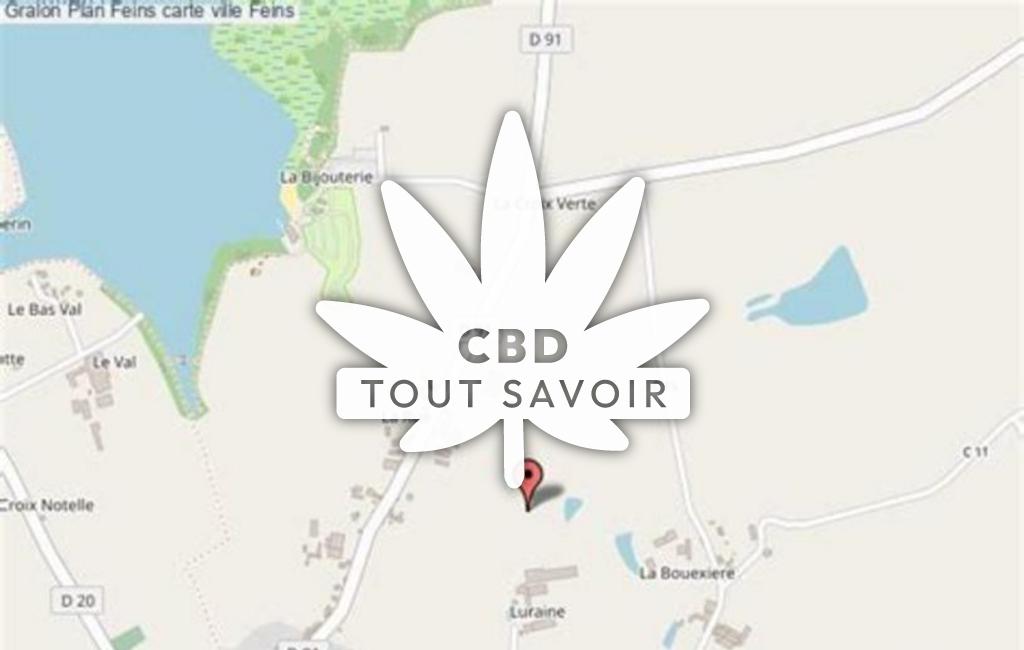 Village à Feins avec feuille Cannabis CBD