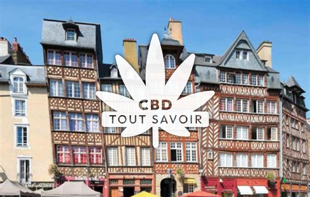 Village à Bain-de-Bretagne avec feuille Cannabis CBD