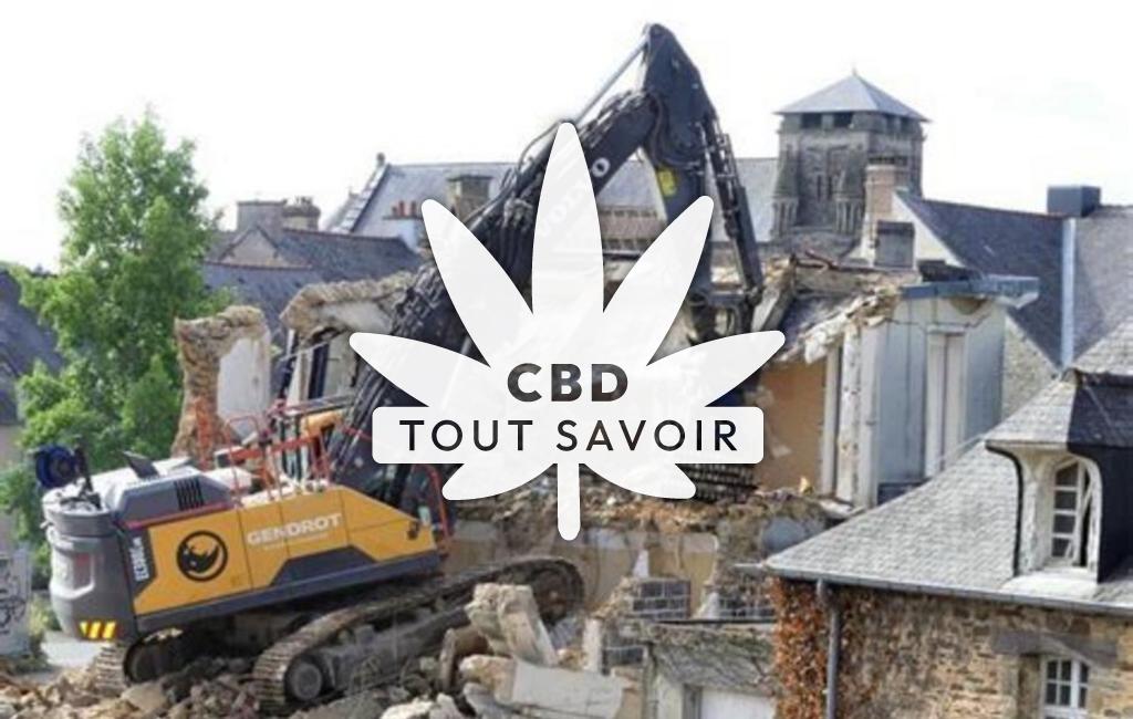 Village à Plechatel avec feuille Cannabis CBD