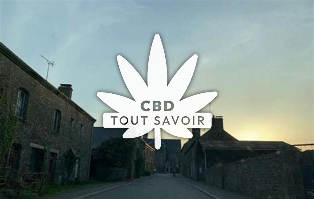 Village à Chauvigne avec feuille Cannabis CBD