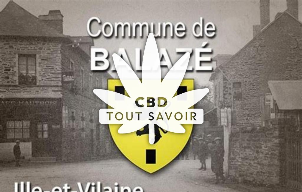 Village à Balaze avec feuille Cannabis CBD