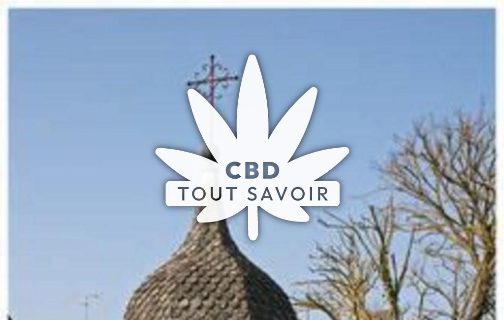 Village à Champeaux avec feuille Cannabis CBD