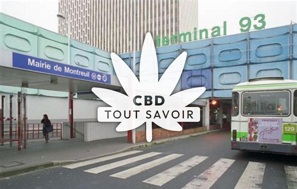 Village à Montreuil-sous-Perouse avec feuille Cannabis CBD