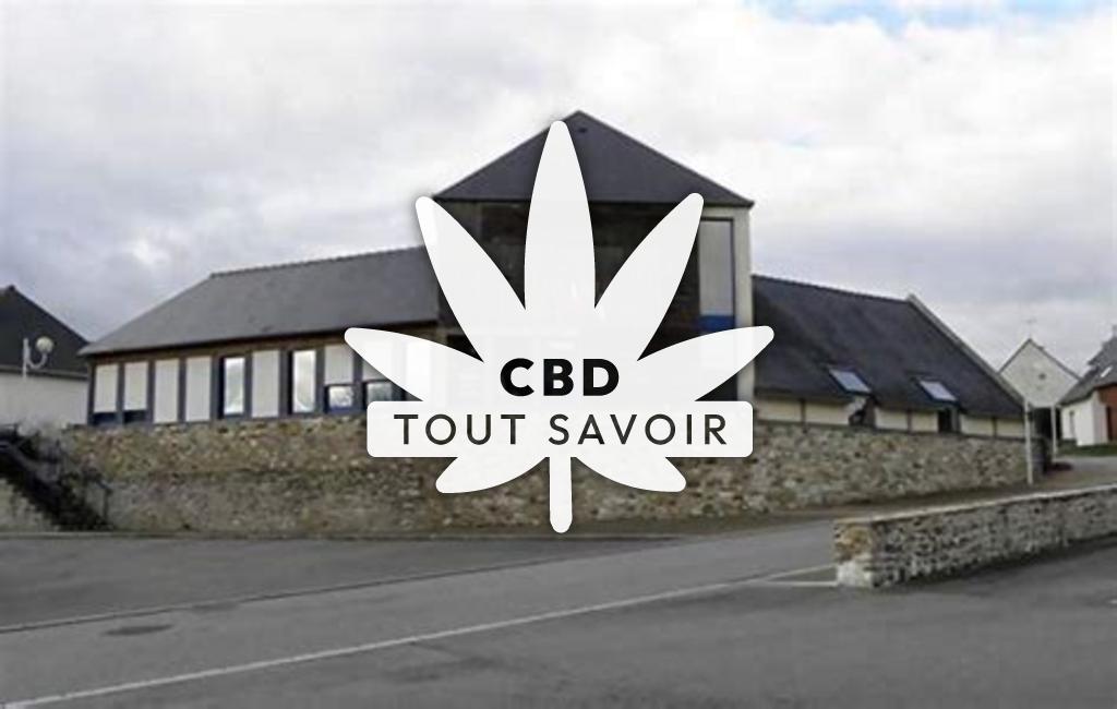 Village à Poce-les-Bois avec feuille Cannabis CBD