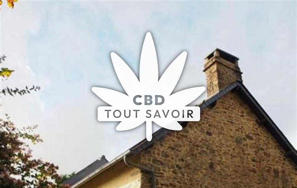 Village à Saint-M-Herve avec feuille Cannabis CBD