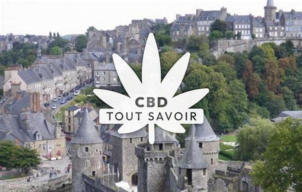 Village à Bazouges-la-Perouse avec feuille Cannabis CBD