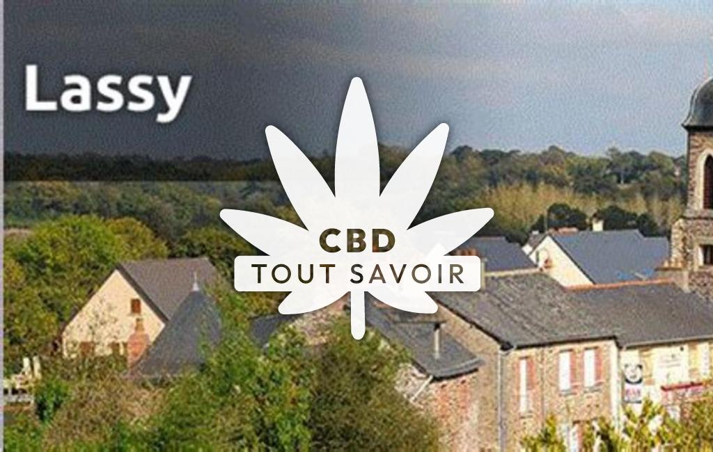 Village à Lassy avec feuille Cannabis CBD