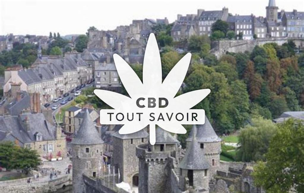 Village à Pleine-Fougeres avec feuille Cannabis CBD