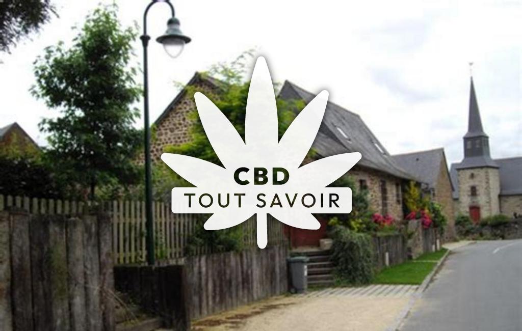 Village à Saint-Symphorien avec feuille Cannabis CBD