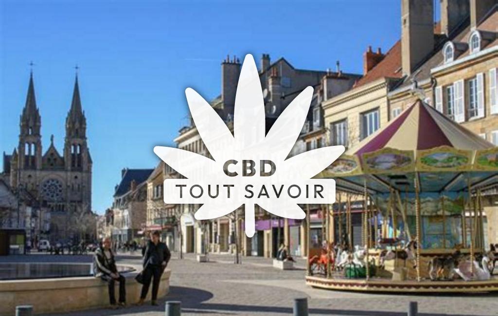 Village à Moulins avec feuille Cannabis CBD