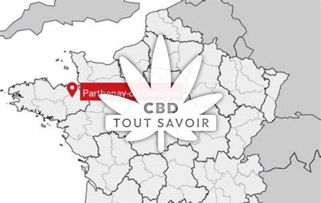 Village à Parthenay-de-Bretagne avec feuille Cannabis CBD